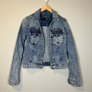 Kut From The Kloth Blue Denim Jean Jacket Trendy Cover Outdoor Retro Western